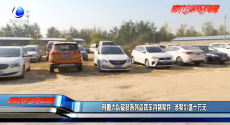 刑警大隊破獲系列盜竊車內案件 涉案價值十萬元